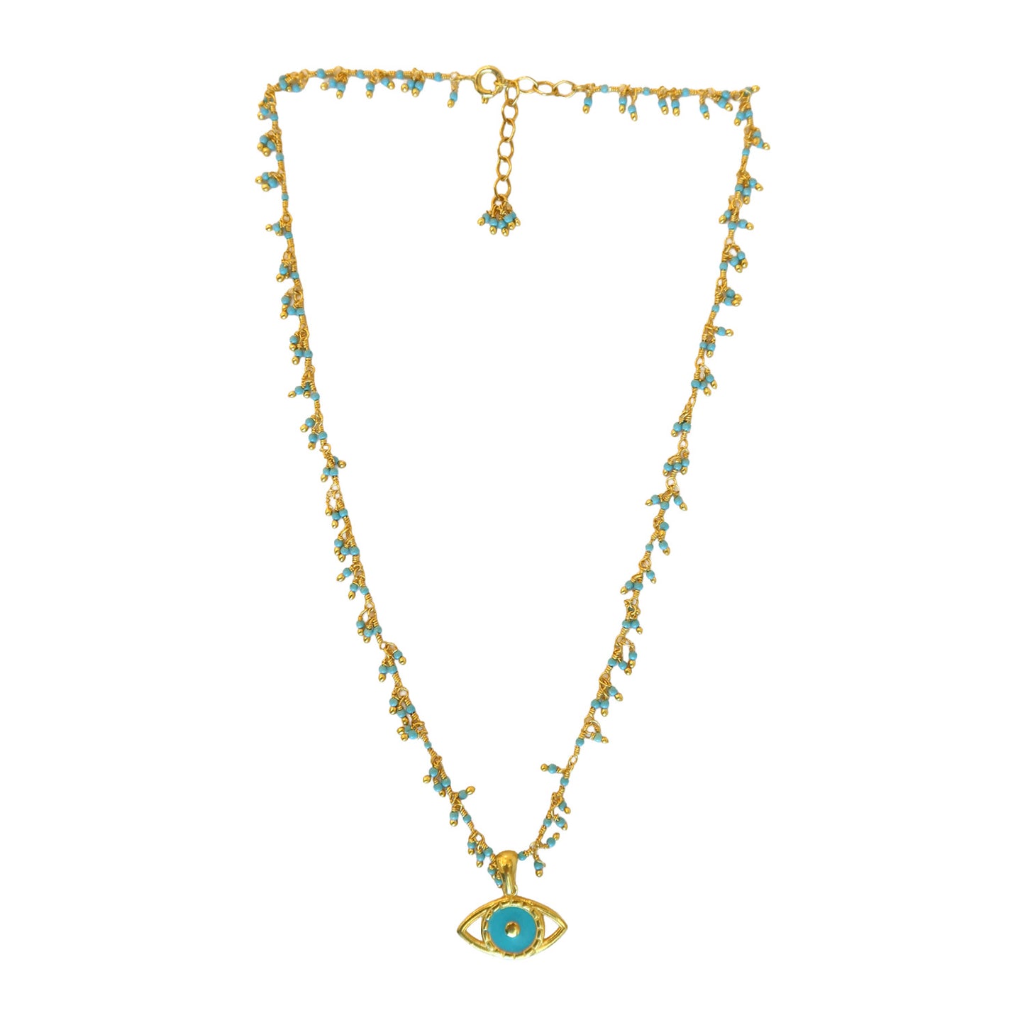 Necklace turquoise /enamel eye  pendent NS 2544
