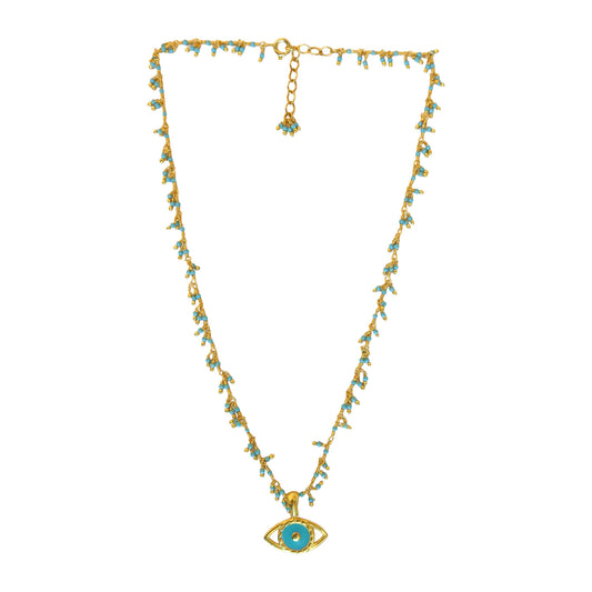 Necklace turquoise /enamel eye  pendent NS 2544