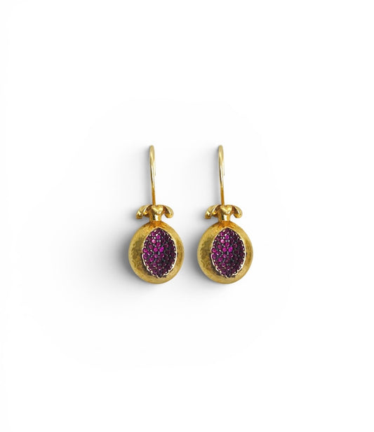 Pome Red Crystal Earring