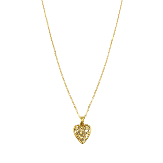 Heart  pave diamond pendant necklace