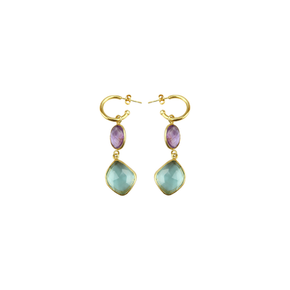 Earring /Topaz /Amethyst