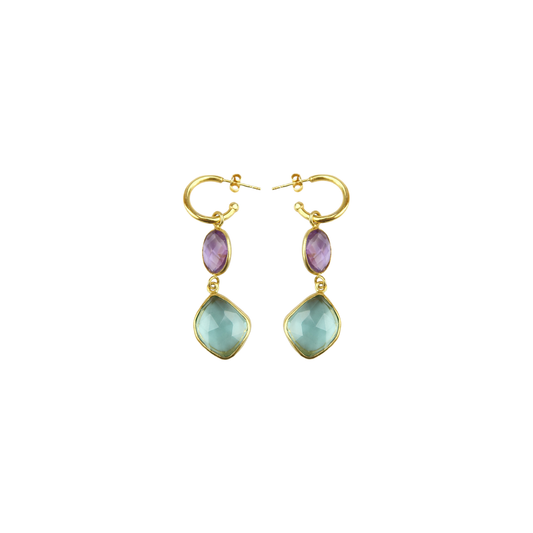 Earring /Topaz /Amethyst
