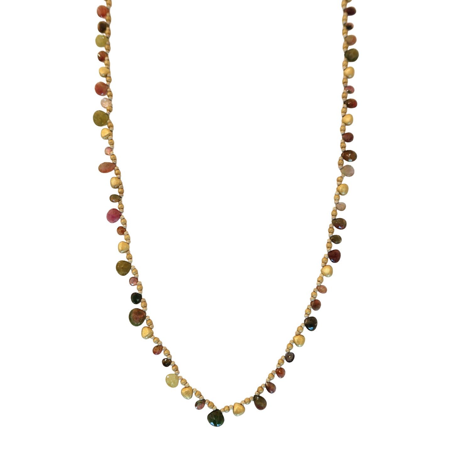 Necklace T/drop water melon  tourmaline  NS 2534