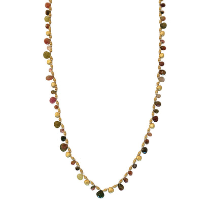 Necklace T/drop water melon  tourmaline  NS 2534