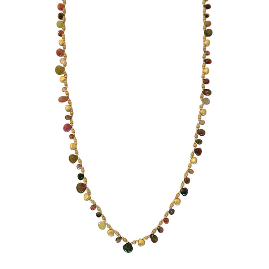Necklace T/drop water melon  tourmaline  NS 2534