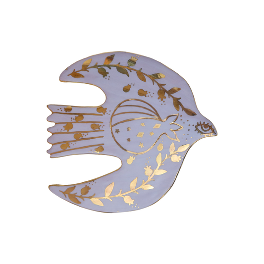 Mauve Minimal Gold Bird Wall Decor