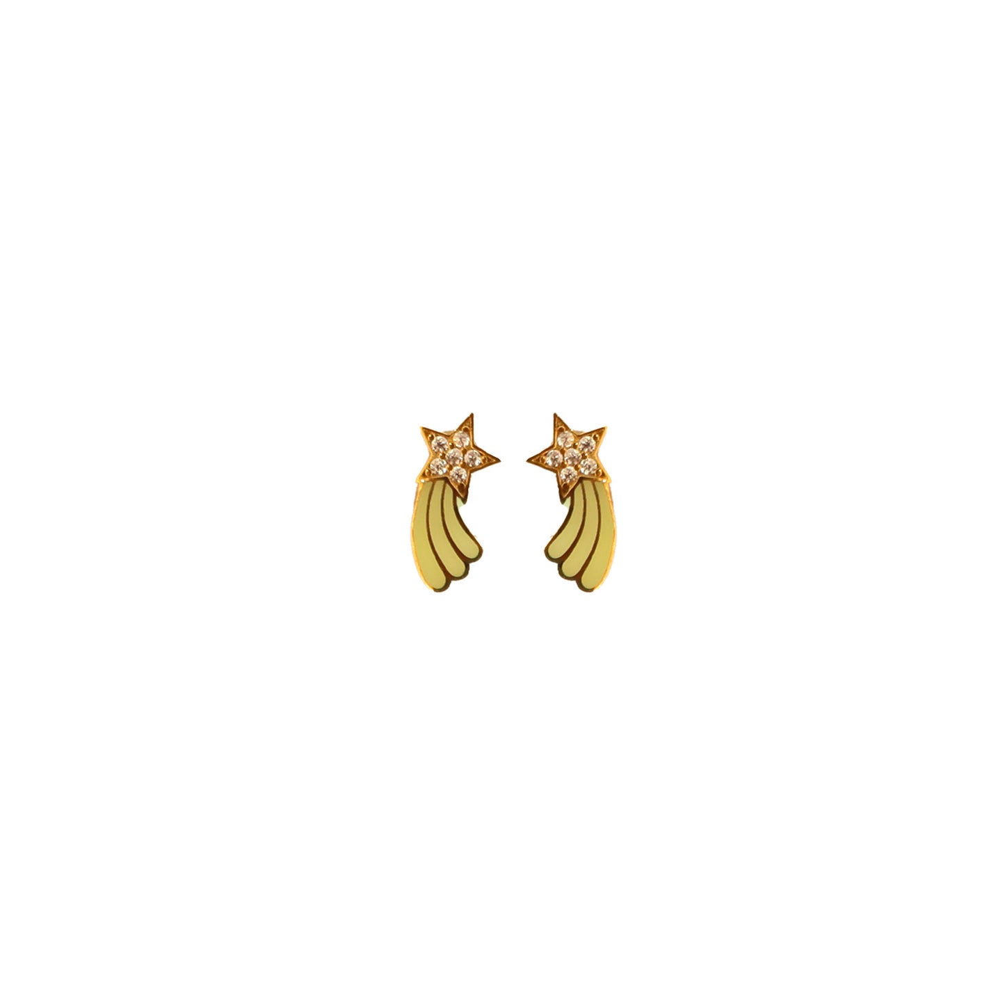Multi Stone Enamel Studs Star Waves