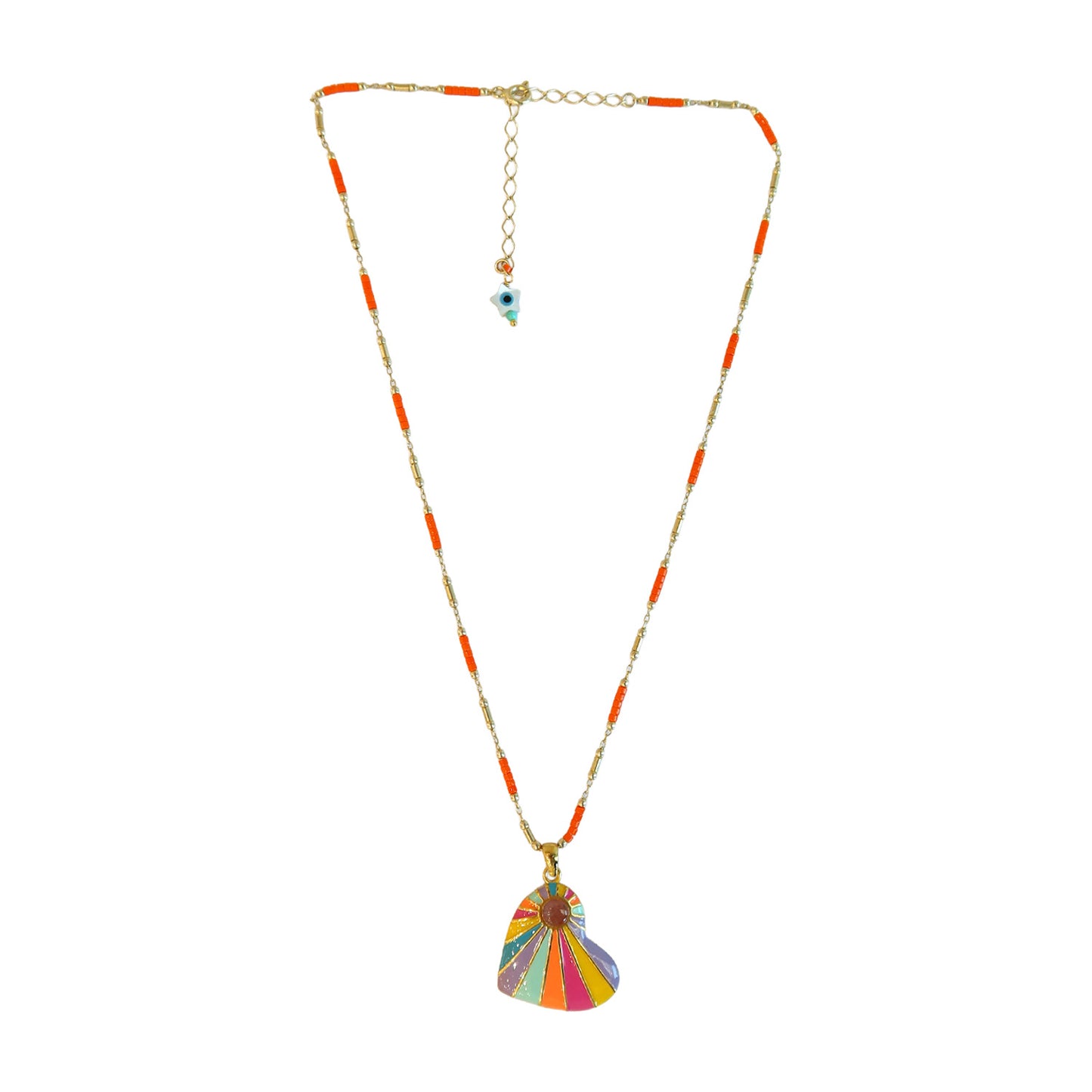 Necklace Rainbow heart  pendent  NS 2542