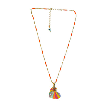 Necklace Rainbow heart  pendent  NS 2542