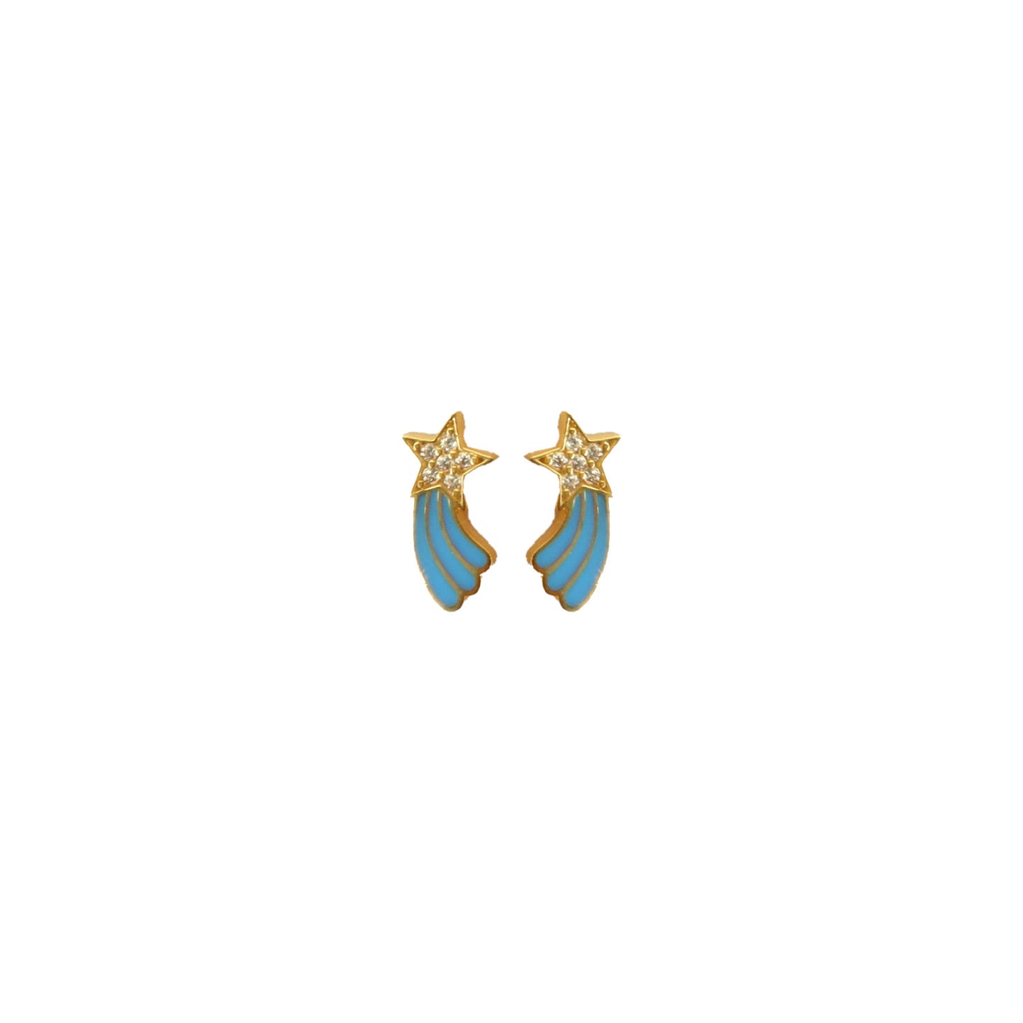 Multi Stone Enamel Studs Star Waves
