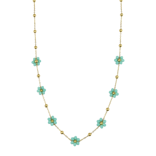 Chalcedony flower choker