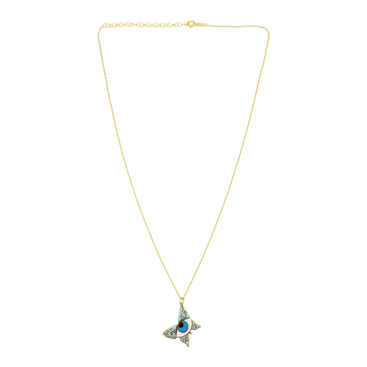 Butterfly Eye  Enamel Necklace