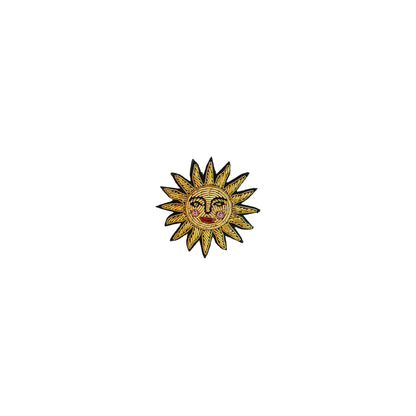 Brooch smiley sun bullion wire
