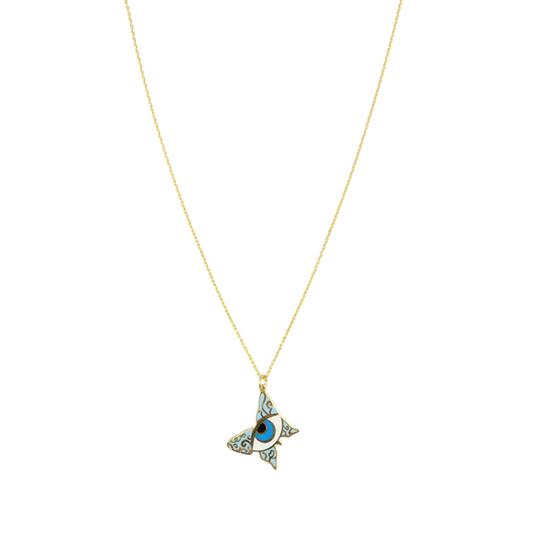 Butterfly Eye  Enamel Necklace
