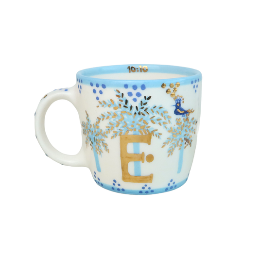 E Alphabet Palm Tree Mug