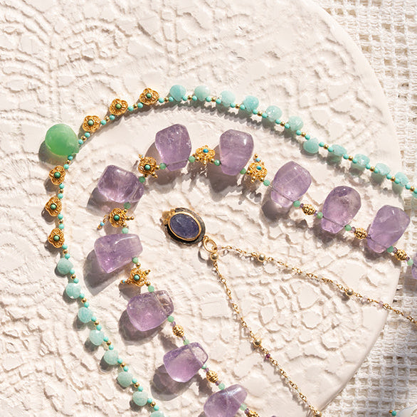 Amazonite | Turquoise | Chalcedony Necklace  NS 2512