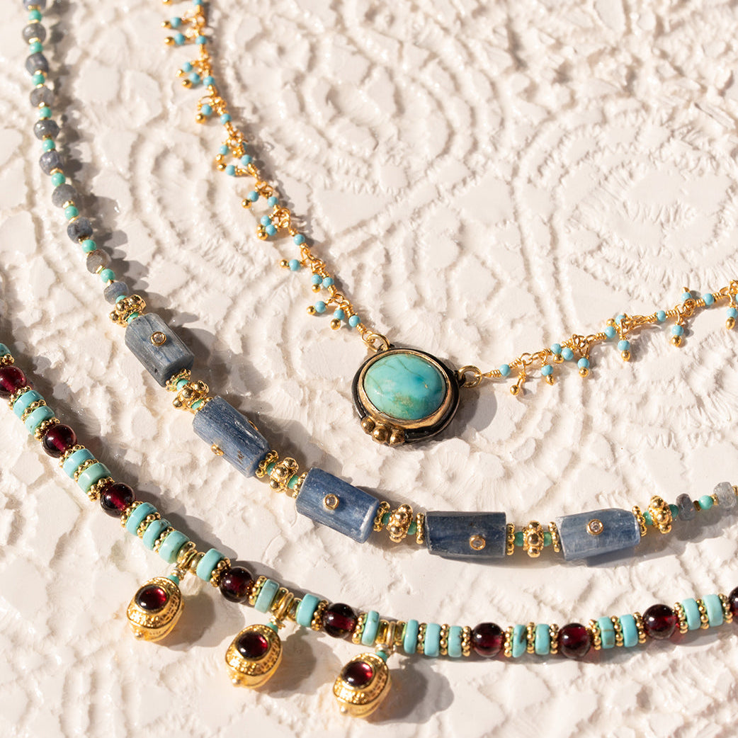 Turquoise Cluster Bead Necklace  NS 2506
