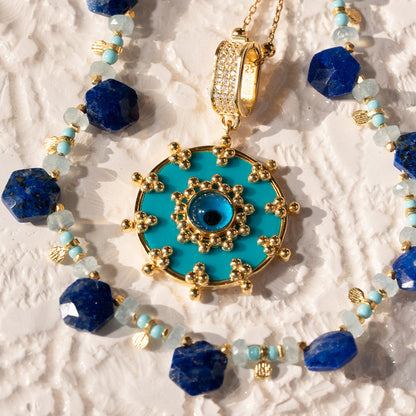 Blue Enamel | Eye Glass Pendant NS 2545