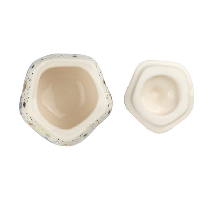 Ceramic pome  with lid flower motif