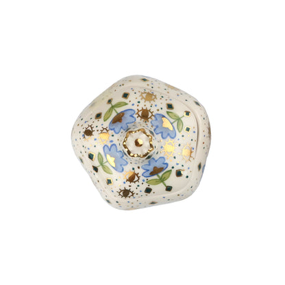 Ceramic pome  with lid flower motif