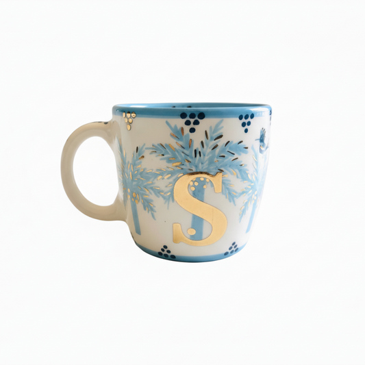 S Alphabet Palm Tree Mug Sherie Boutik