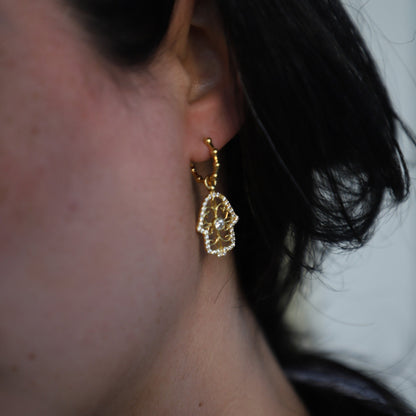 Earring Hoops Khamsa crystal