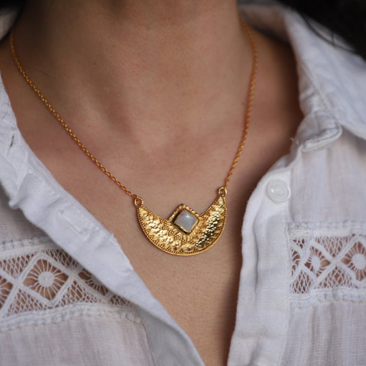 Necklace Moon with Moon Stone