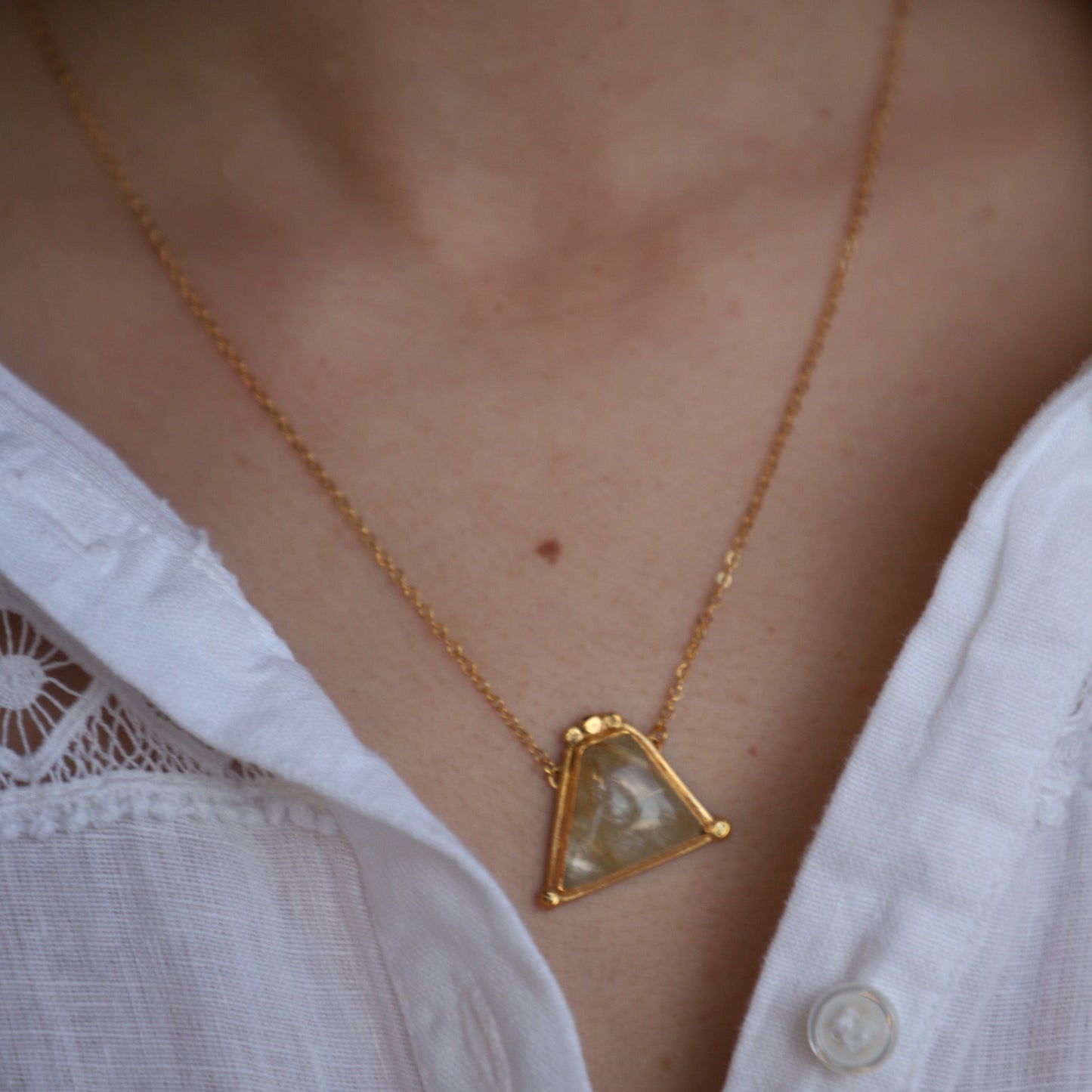 Necklace Rutilated  stone