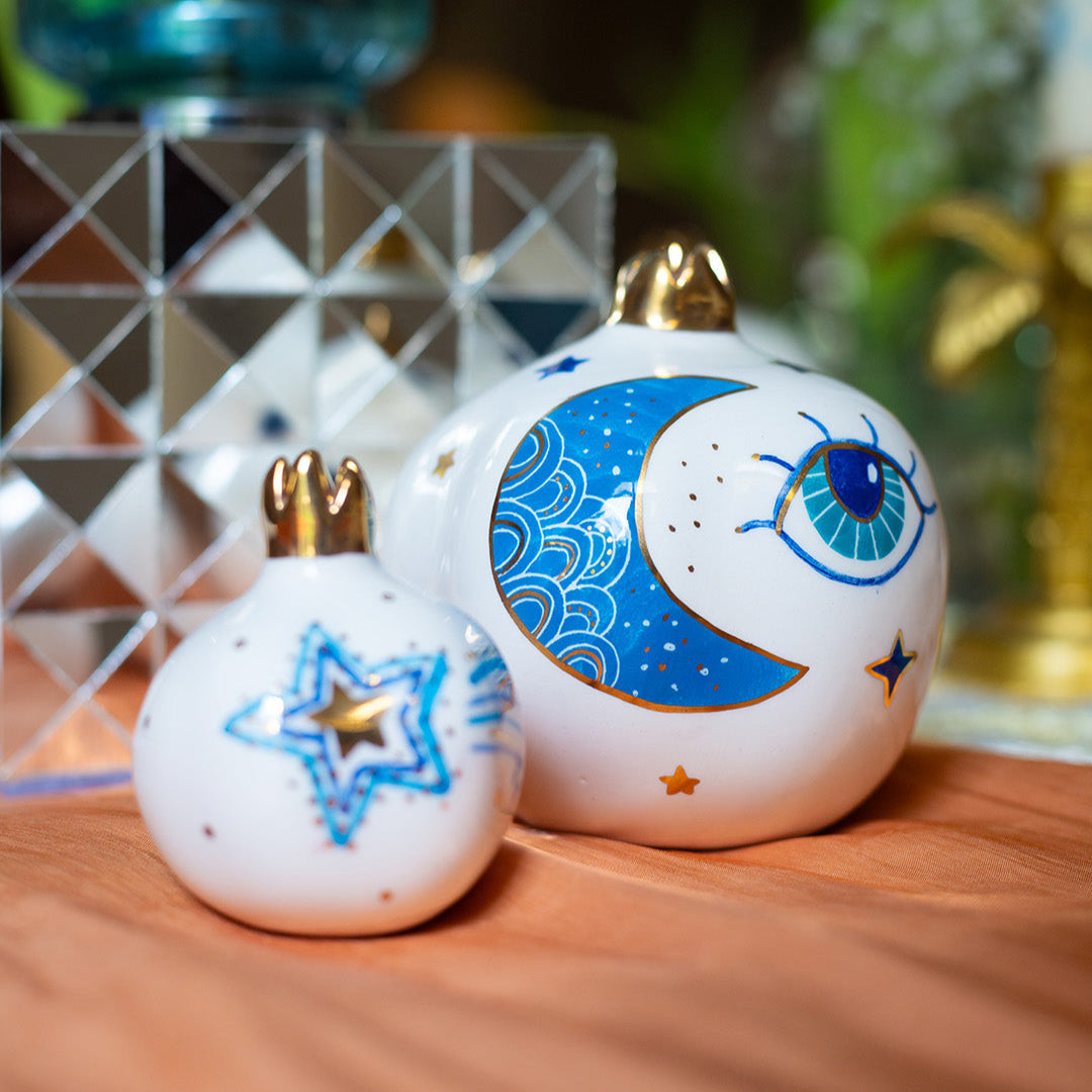 Blue Crecent & Eye Celestial Pomegranate M Sherie Boutik