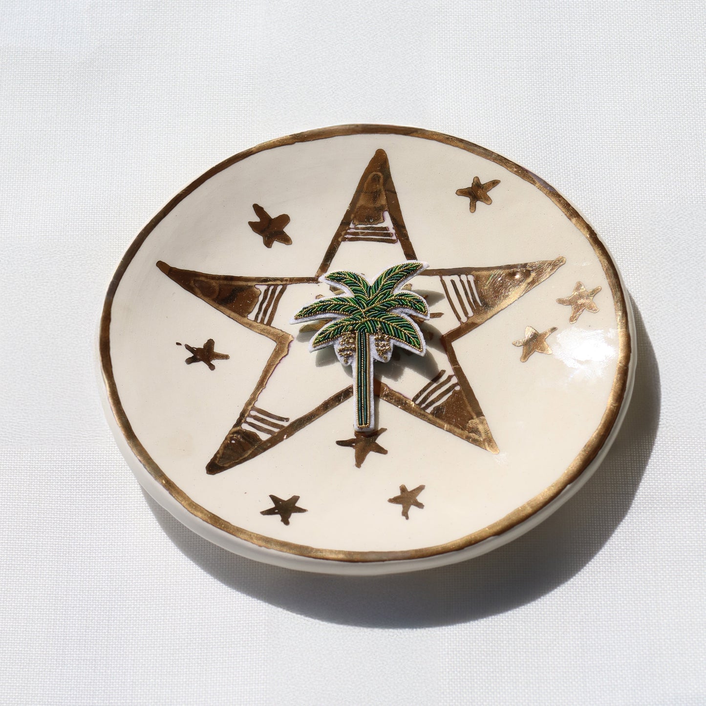 Brooch palm tree bullion wire
