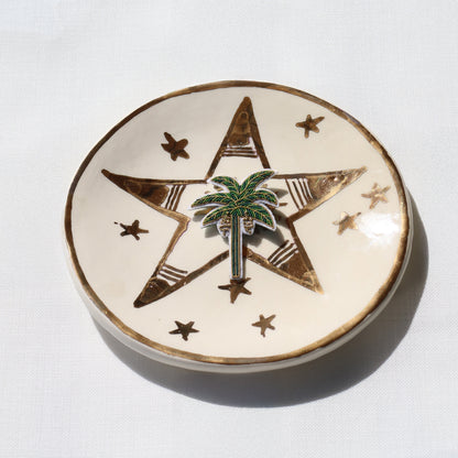 Brooch palm tree bullion wire