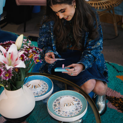 Purple Plate  4 white 3d bird Sherie Boutik