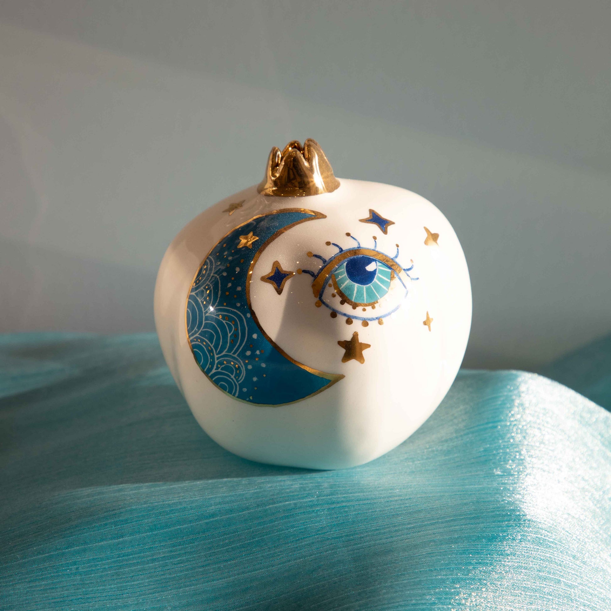 Blue Crecent & Eye Celestial Pomegranate M Sherie Boutik