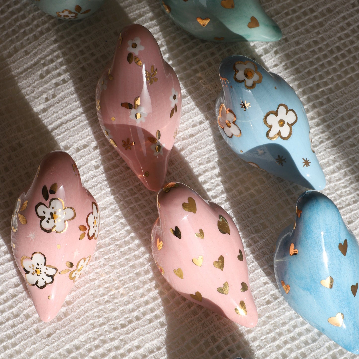 Bird Blue with Golden heart design
