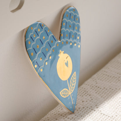 Wall Decor Heart golden pome