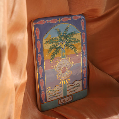 Wall Decor palm tree& shell art