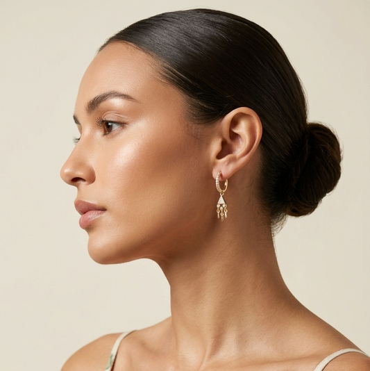 Triangle Crystal Hoop Earring