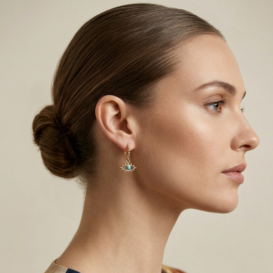 Eye Turquoise Hoop Earrings
