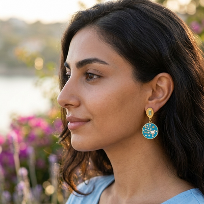 Constellation Enamel Earring