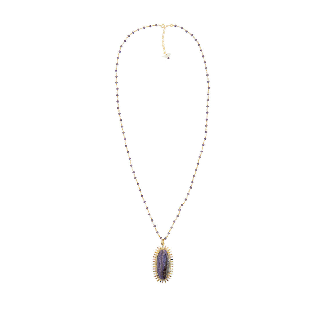 Purpurite Pavé Necklace Sherie Boutik
