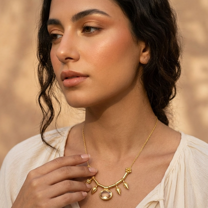 Citrine Spike Choker Necklace