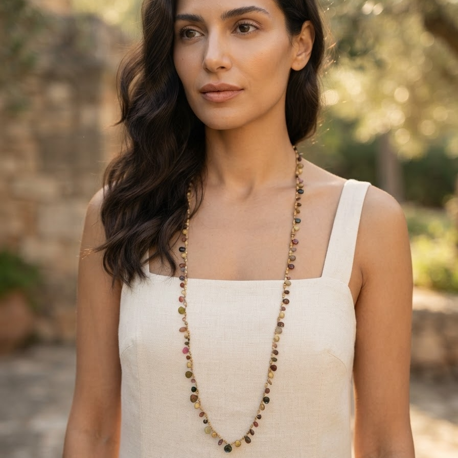 Tear Shape Tourmaline Necklace NS 2534