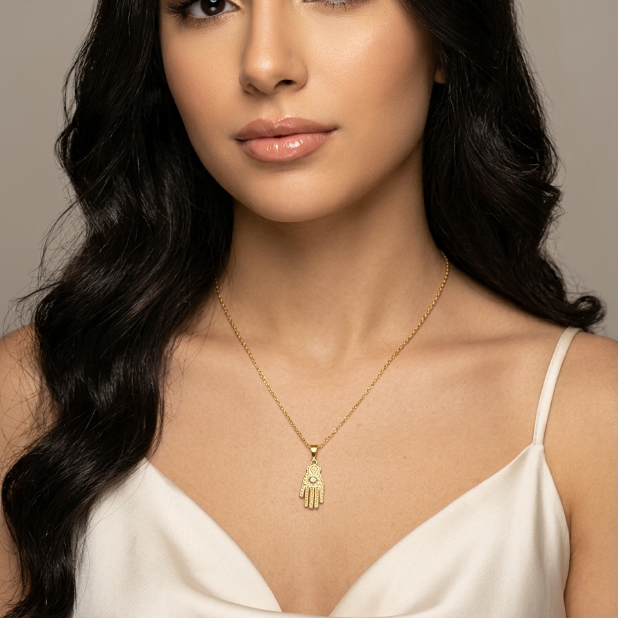 Khamsa Necklace Gold Plated
