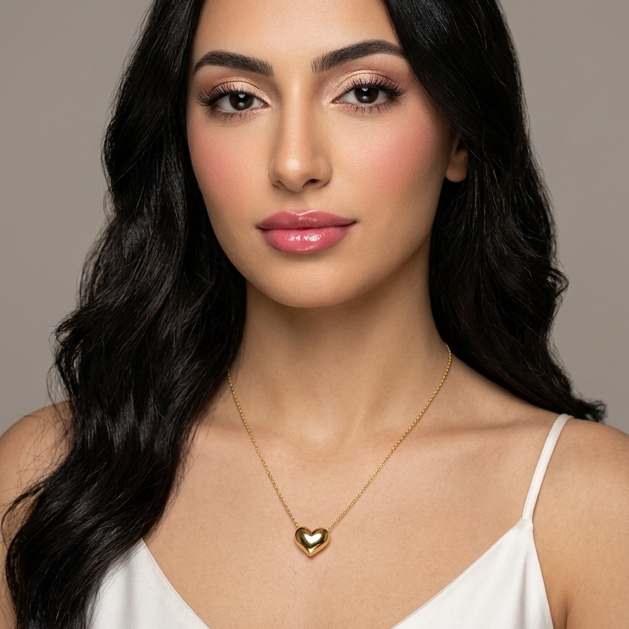 Full Heart Pendant Necklace