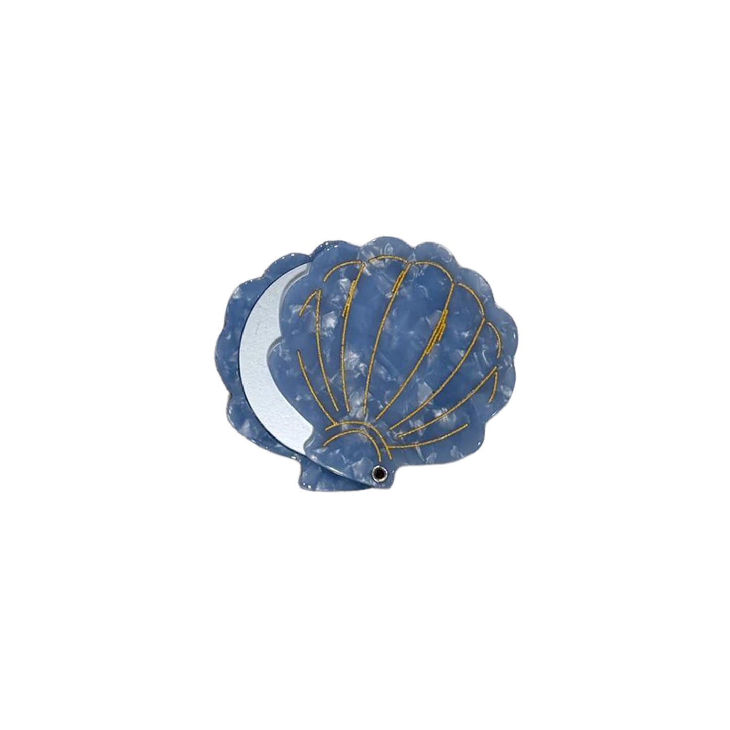 Shell folding hand mirror