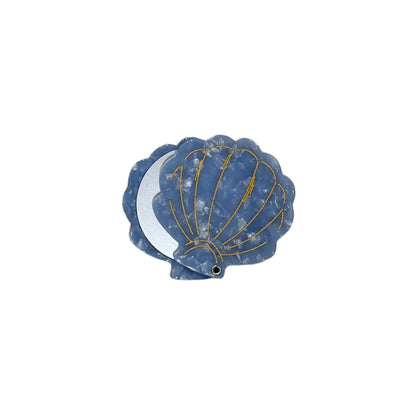 Shell folding hand mirror