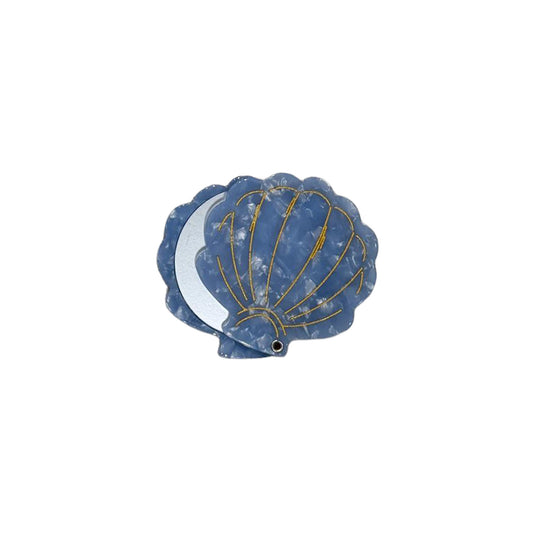 Shell folding hand mirror