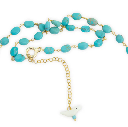 Turquoise Pave Diamond Necklace Sherie Boutik