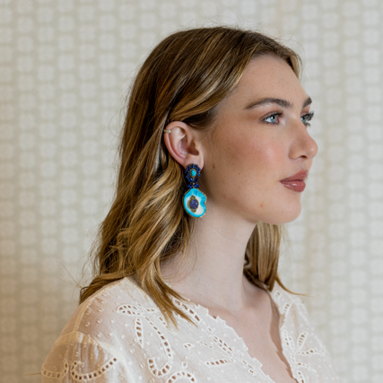 Kyanite & Tanzanite Pavé Earring
