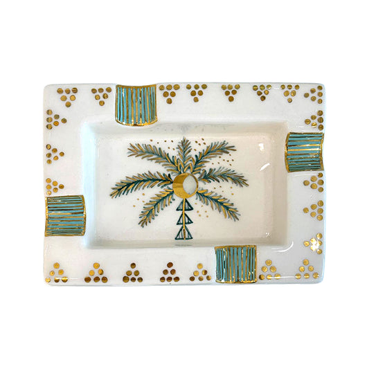 Turquoise Palm Tree Cigar Ashtray